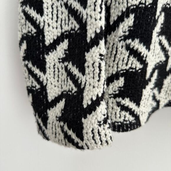 Chicos Jacket Womens XL Wool Blend Knit Cardigan Houndstooth Check Mock Neck - Picture 5 of 10